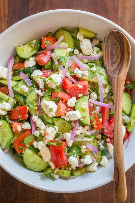 Tomato Cucumber Feta Salad Recipe - NatashasKitchen.com