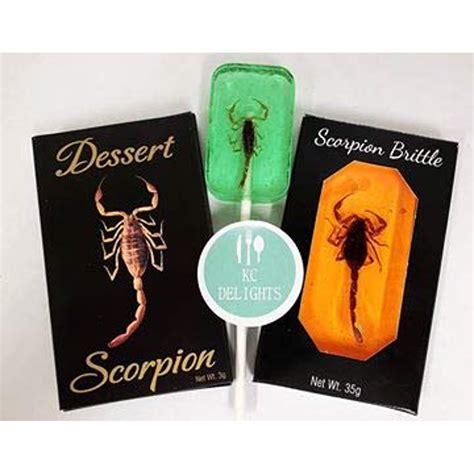 Edible Scorpion Candy Bundle - Pack of 3-1 Chocolate Covered, 1 Brittle ...