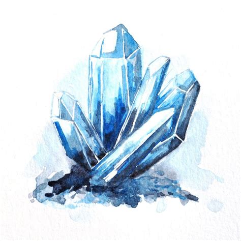 Gemstones Step 13 | Crystals art drawing, Watercolor paintings ...