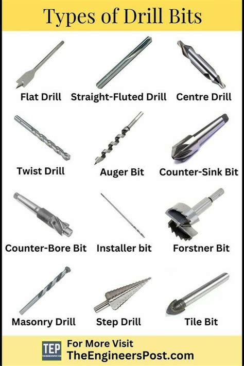 The Different Types Of Drill Bits | Daily Infographic