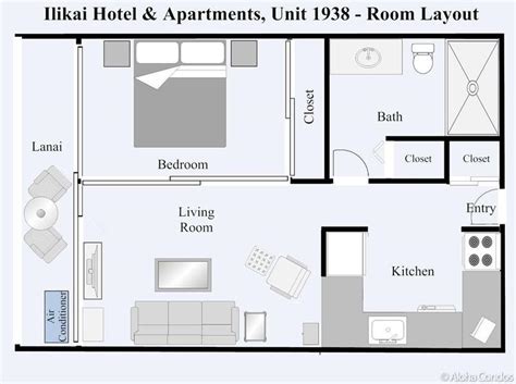 Layout - Condo 1938, Ilikai Hotel