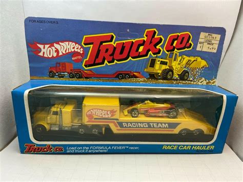 Hot Wheels TRUCK CO. RACE CAR HAULER YELLOW WITH FORMULA FEVER SEALED ...