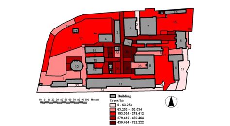 Map of the density of trees in Campus-a of Trisakti University ...