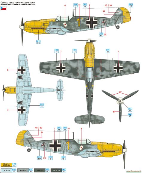 Here is the Messerschmitt Bf 109E-3 JG 51 Camouflage Color Profile ...