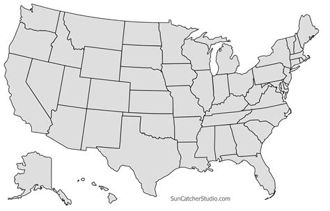 Outline Map Of Usa Printable