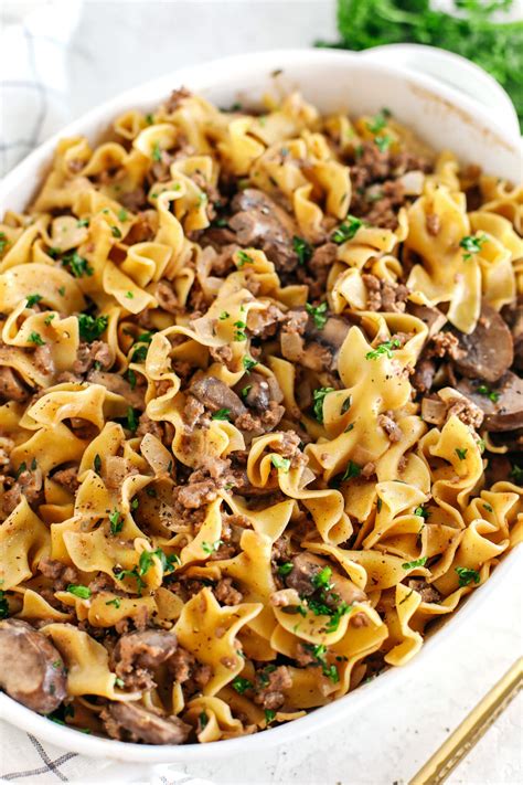 Easy Beef Stroganoff Casserole - Eat Yourself Skinny