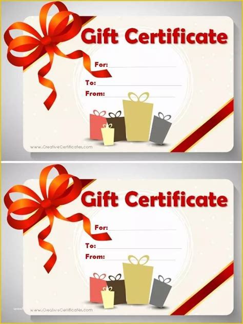 Gift Card Template Free Printable