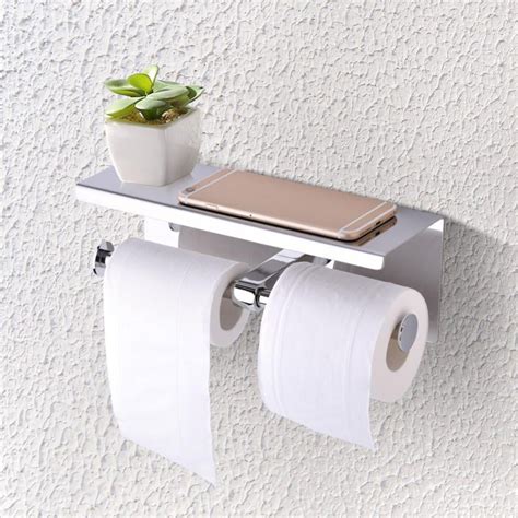 OTVIAP Double Toilet Paper Holder,Wall Mounted SUS 304 Stainless Steel ...