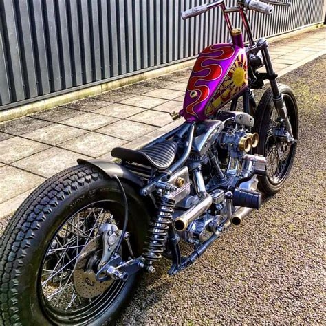 Shovelhead swingarm custom with small sportster tank and curved tuck ...