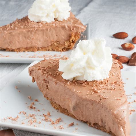 Chocolate Almond Hershey Bar Pie | TheBestDessertRecipes.com