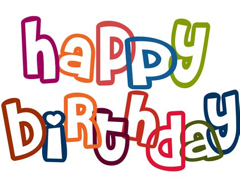 Happy Birthday Word Clip Art - ClipArt Best