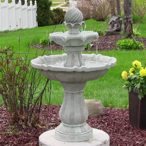 Solar Powered 2-Tier Bird Bath Water Fountain