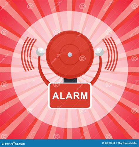 Fire alarm poster stock vector. Illustration of ring - 94294744