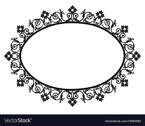 Black oval frame Royalty Free Vector Image - VectorStock