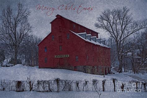 Merry Christmas Antique Barn Photograph by John Stephens