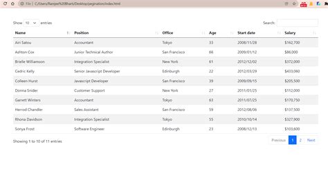 Bootstrap Table with Pagination and Search - HTML CSS Tutorials