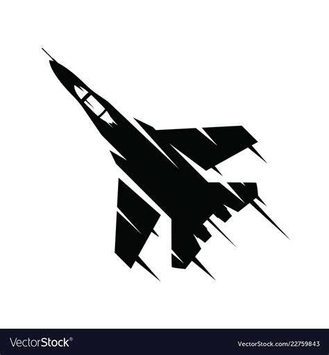 Fighter jet flying on a white background military Vector Image