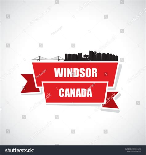 Windsor Skyline Canada Ontario Vector Illustration Stock Vector ...