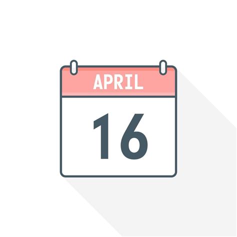 16th April calendar icon. April 16 calendar Date Month icon vector ...