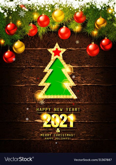 Merry christmas and happy new year 2021 Royalty Free Vector