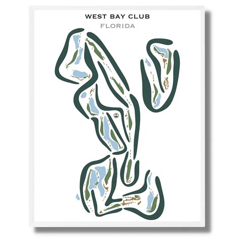 West Bay Club Florida Golf Course Map Golf Gifts for Men - Etsy