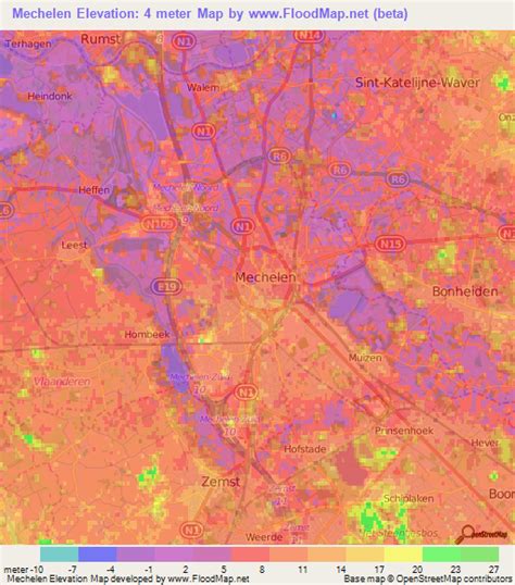 Elevation of Mechelen,Belgium Elevation Map, Topography, Contour