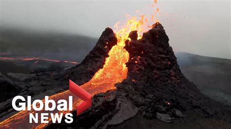 Iceland volcano: Drone footage captures stunning up-close view of ...