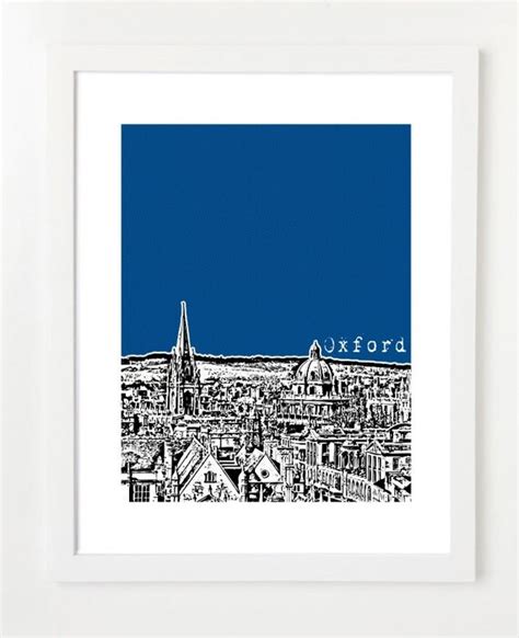 Oxford City Skyline Illustration Oxford England Art Print