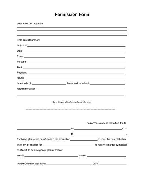 35 Permission Slip Templates & Field Trip Forms