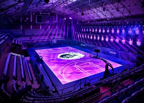 The first touch-sensitive LCD basketball court in the world is awesome ...