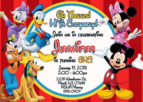 FREE Printable Mickey Mouse Birthday Invitations Templates | FREE ...