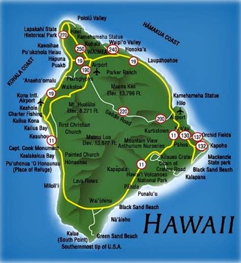 Hawaii Island Road Map - Maggy Rosette