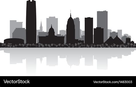 Oklahoma city usa skyline silhouette Royalty Free Vector