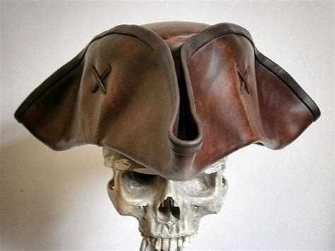 Brown Leather Pirate Tricorn Hat | Etsy | Brown leather, Leather ...