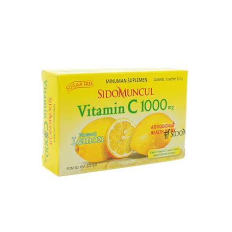 Sido Muncul Vitamin C 1000 mg Ekstrak Lemon 6 Sachet - Kegunaan, Efek ...