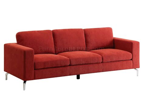 Kallie Sofa CM6848 in Red Flannelette Fabric w/Options