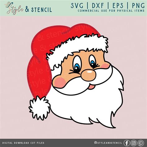 Santa Svg Santa Face SVG Santa Claus SVG Santa Claus | Etsy UK