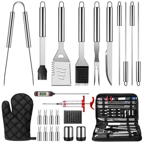 25PCS BBQ Grill Accessories Tools Set, Stainless Steel Grilling Kit ...