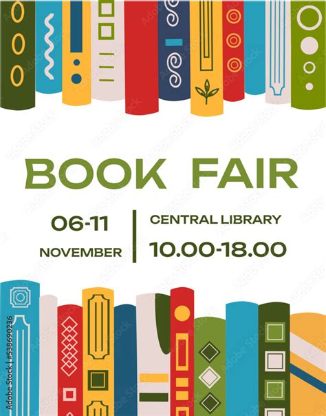 Book fair poster for advertising. Vertical poster for book fair with ...