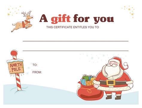 Santa Gift Certificates Printables