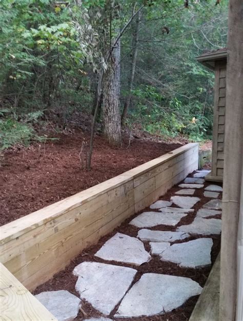 Wood Beam Retaining Wall Builder in Asheville, NC | JSJ Fencing