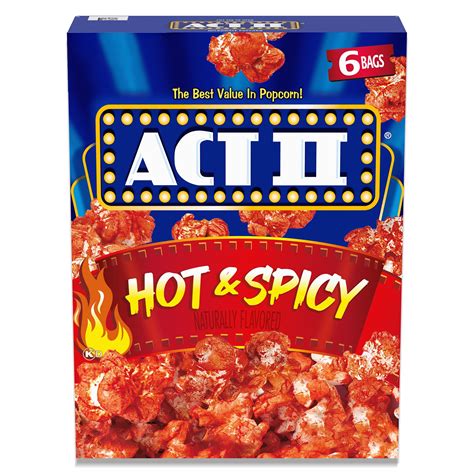 ACT II Hot and Spicy Flavor Microwave Popcorn, 12.7 oz., 6 Count ...