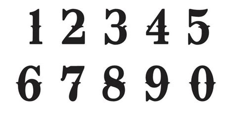 Western Number STENCIL 4 Oklahoma Font Numbers 0-9 for