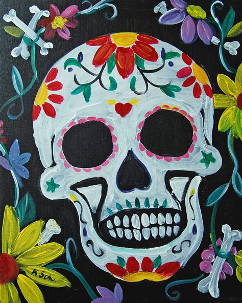 Day Of The Dead Skull Painting at PaintingValley.com | Explore ...