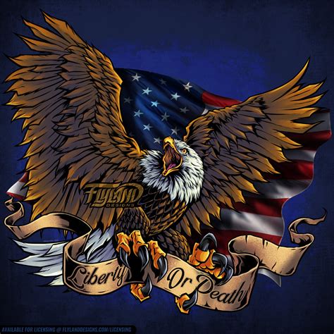 American Bald Eagle and American Flag - Flyland Designs, Freelance ...