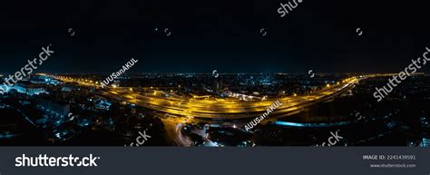 Panorama Expressway Road Night Top View Stock Photo 2241439591 ...