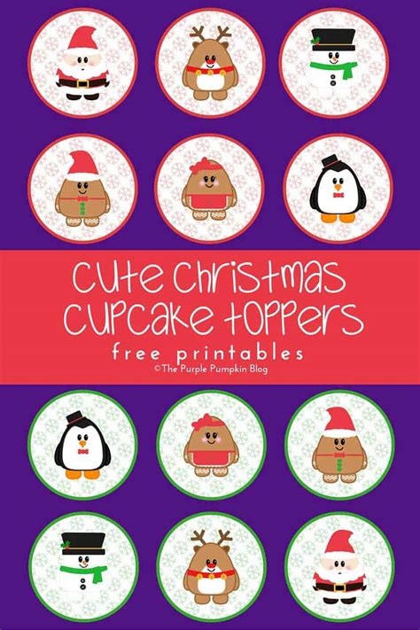 Cute Christmas Cupcake Toppers - Free Printables