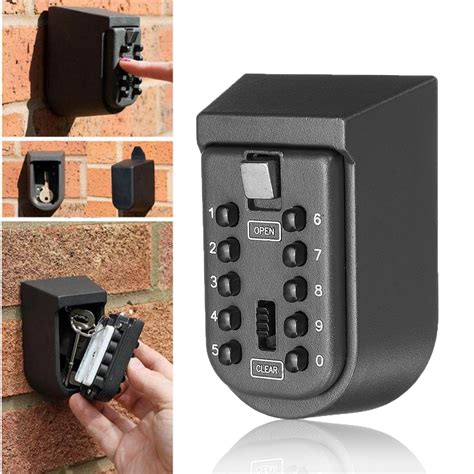 Outdoor Wall Mount Key Safe Combination Lock Storage Box 10-Digital ...