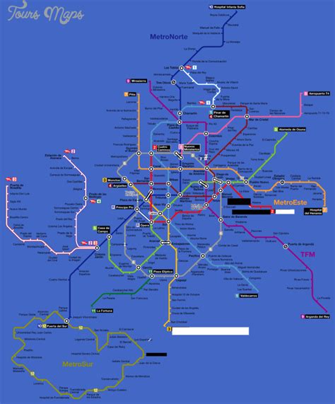 Madrid Subway Map - ToursMaps.com