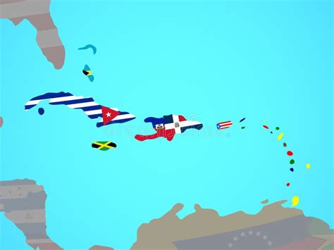 Caribbean Flag Map